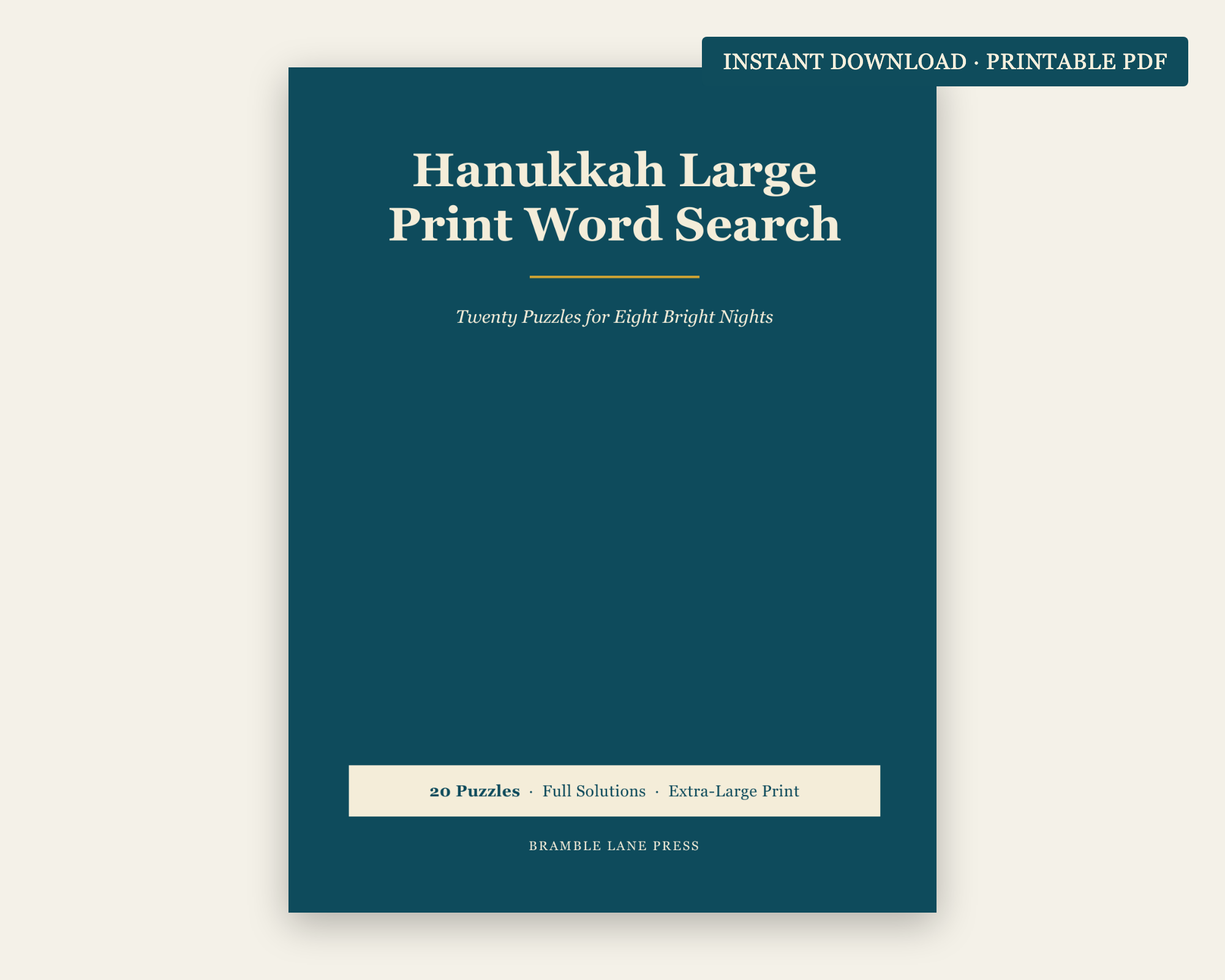 Hanukkah Word Search — Large Print preview