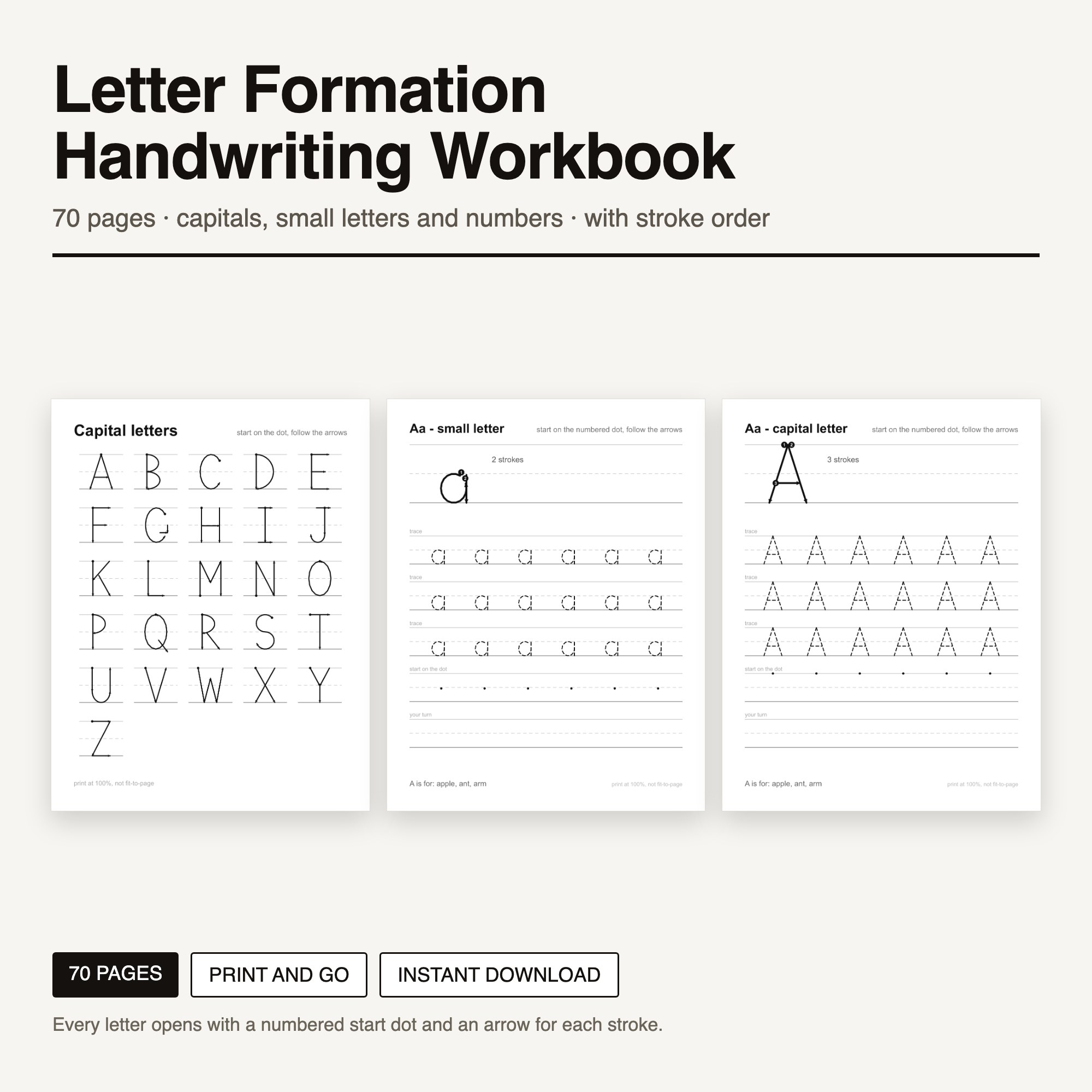 Handwriting Practice Workbook preview
