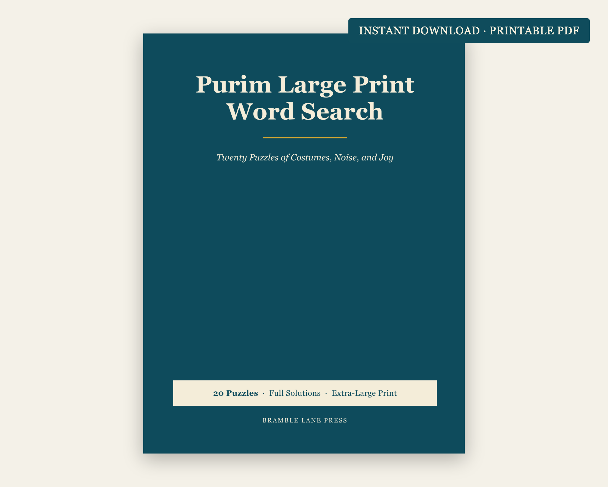 Purim Word Search — Large Print preview