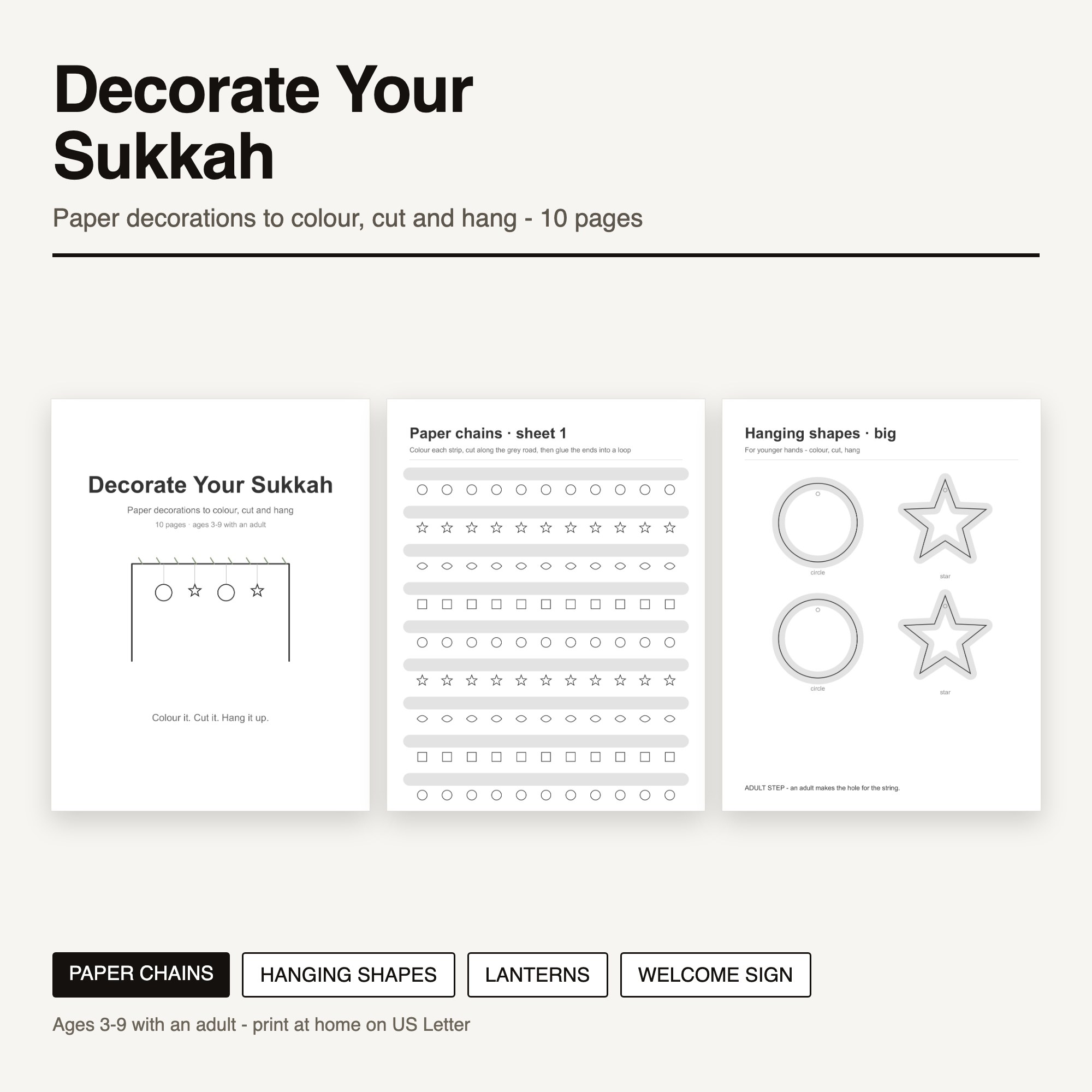 Sukkah Decorations Craft preview